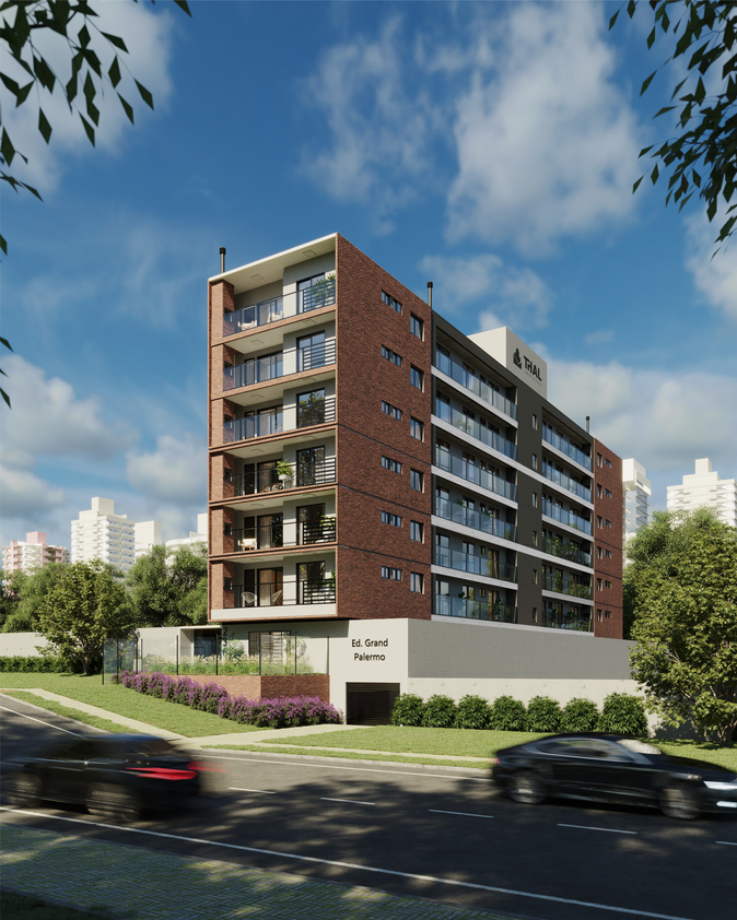 Faixada edificio Grand Palermo - Capão Raso - Curitiba, Construtora Ruon e Thal Engenharia